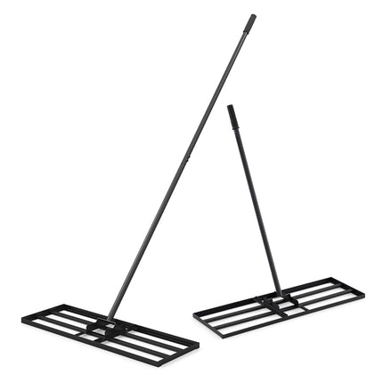 DREAMADE Lawn Leveler, Adjustable Lawn Leveling Rake w/ Steel Handle, Black