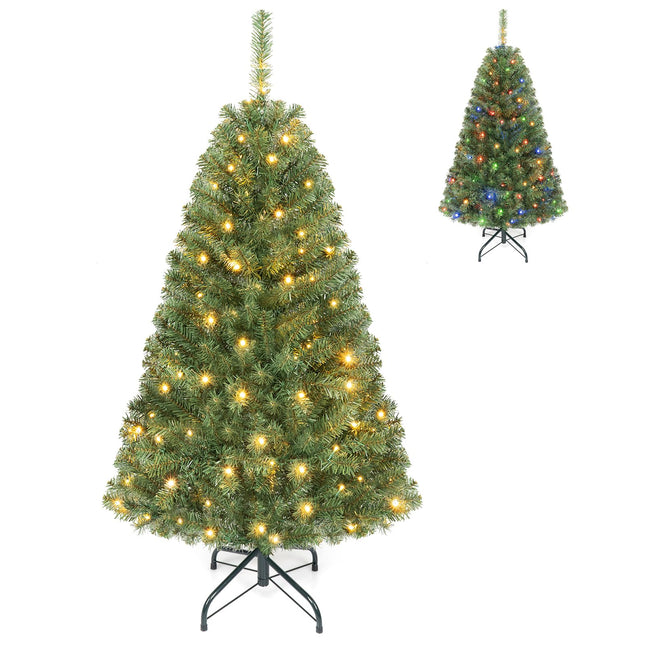Dreamade 4FT Artificial Christmas Tree | Full Xmas Tree w/296 Branch Tips and 2 Lighting Colors