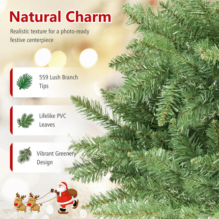 DREAMADE Christmas Tree | Artificial Christmas Tree Hinged Branches and Folding Metal Stand for Home