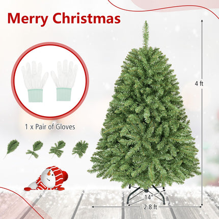 DREAMADE Christmas Tree | Artificial Christmas Tree Hinged Branches and Folding Metal Stand for Home
