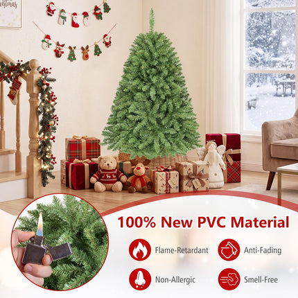 DREAMADE Christmas Tree | Artificial Christmas Tree Hinged Branches and Folding Metal Stand for Home