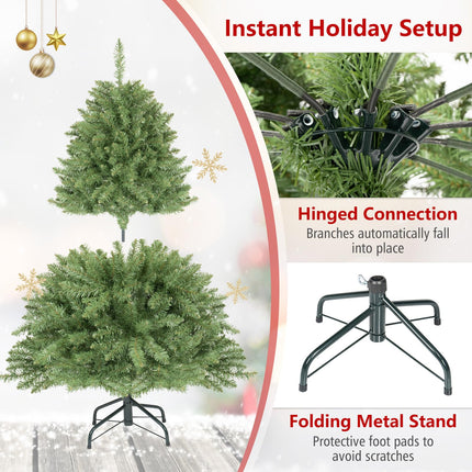 DREAMADE Christmas Tree | Artificial Christmas Tree Hinged Branches and Folding Metal Stand for Home