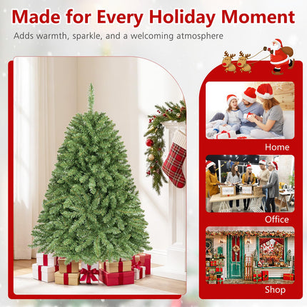 DREAMADE Christmas Tree | Artificial Christmas Tree Hinged Branches and Folding Metal Stand for Home