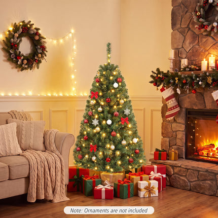 Dreamade 4FT Artificial Christmas Tree | Full Xmas Tree w/296 Branch Tips and 2 Lighting Colors