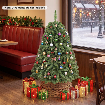 DREAMADE Christmas Tree | Artificial Christmas Tree Hinged Branches and Folding Metal Stand for Home