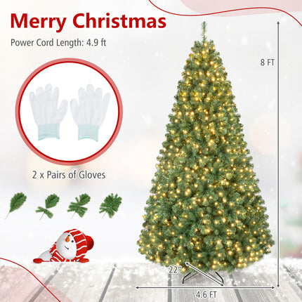 DREAMADE 7 FT Pre-Lit Artificial Christmas Tree, 1188 Hinged Branch Tips