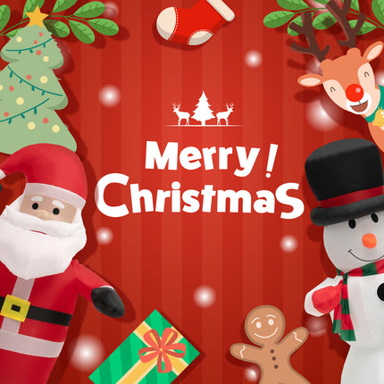 DREAMADE 8 FT Inflatable Christmas Decoration, Tall Christmas Tree Archway w/Santa Claus