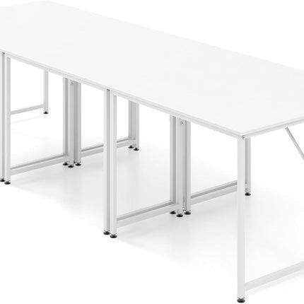Dreamade 6.5 FT Small Conference Table, 2 PCS 40" x 19.5" Rectangular Meeting Table with Heavy-Duty Metal Frame