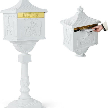 Dreamade Cast Aluminum Mailbox with Post