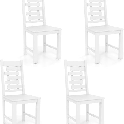 Dreamade Wooden Dining Chairs Set 100% Solid Rubber Wood Kitchen Chair with High & Tilted Backrest
