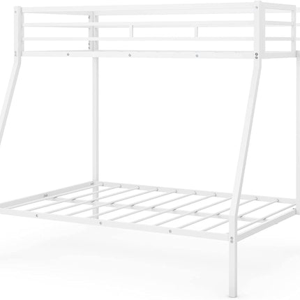 Dreamade Metal Bunk Bed, Twin Over Full Size Bed w/ Removable Ladder & Steel Slats Support