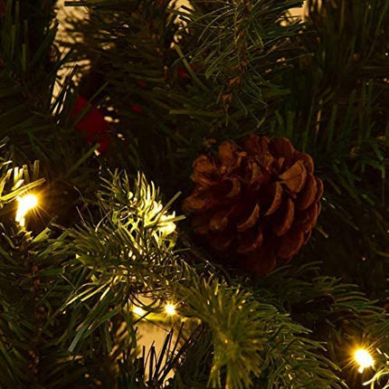 7.5FT Artificial Christmas Tree Pre-Lit Spruce Hinged Tree - DreamadeUS