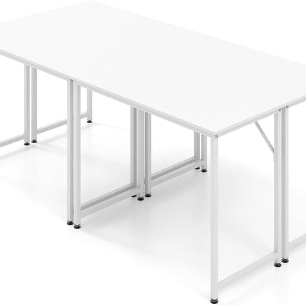 Dreamade 6.5 FT Small Conference Table, 2 PCS 40" x 19.5" Rectangular Meeting Table with Heavy-Duty Metal Frame