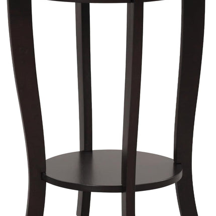 Dreamade Round End Table with Storage Shelf Set of 2, Retro Nightstand with Solid Wood Legs, 24.5" Accent Table for Small Spaces