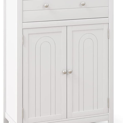 Dreamade Bathroom Storage Cabinet with Drawer - Floor Cabinet with Doors, Adjustable Shelf