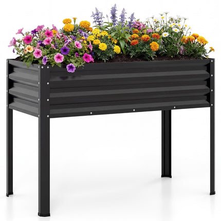 Dreamade 44" x 22" x 32" Metal Large Elevated Planter Box for Vegetable Flower Fruit Herb (1/2)