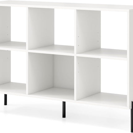 Dreamade 6 Cube Bookcase, 3-Tier 47" Long Wood Bookshelf w/ 5 Metal Legs, Adjustable Shelf, Anti-toppling Device