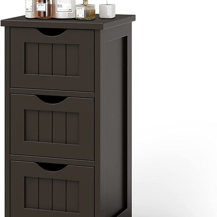 Dreamade Bathroom Floor Cabinet - Small Bathroom Storage Cabinet with 3 Removable Drawers