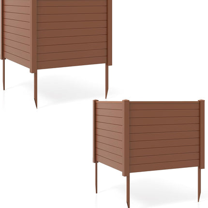 Dreamade Air Conditioner Fence 2/4 Panels - 48''W x 36''H Outdoor Privacy Screen Trash Can Enclosure with 3 Stakes