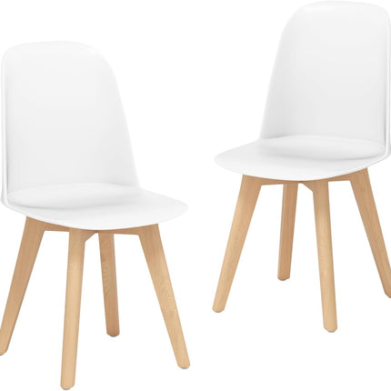 Dreamade Modern Dining Chairs Set of 2/4 Armless Kitchen Chair w/Solid Beech Wood Legs