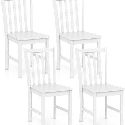 Dreamade Wooden Dining Chairs Set of 2/4-100% Solid Rubber Wood Kitchen Chair with Curved Backrest