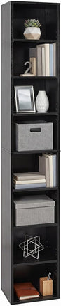 Dreamade 8-Tier Tall Narrow Media Tower Rack with 4 Adjustable Shelves (1/2)