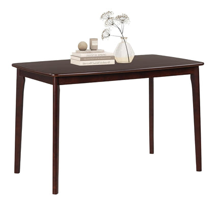 Dreamade 48" L Rectangular Wooden Dining Table, Solid Rubber Wood Kitchen Table (Natural)