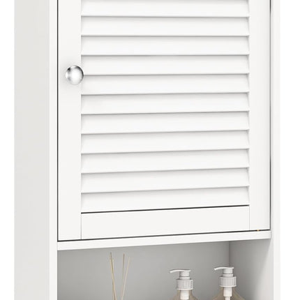 Dreamade Bathroom Wall Mount Cabinet - Over The Toilet Storage Organizer with Single Door and Adjustable Shel