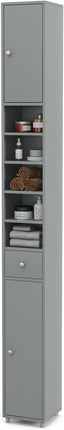 Dreamade Slim Bathroom Storage Cabinet - 71" Tall Narrow Floor Cabinet Cupboard with 2 Doors