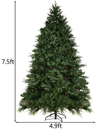 7.5FT Artificial Christmas Tree Pre-Lit Spruce Hinged Tree - DreamadeUS