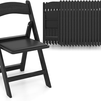 Dreamade Folding Chairs Portable Resin Event Chairs with Padded Seat