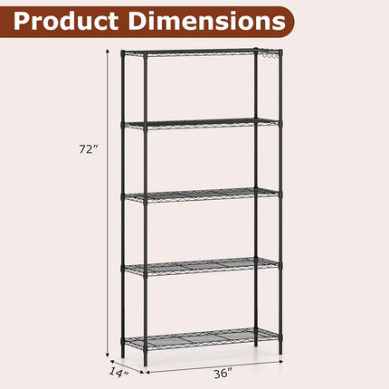 Dreamade 4-Tier/5-Tier Metal Storage Shelving Unit with V-Shaped Wire Rack