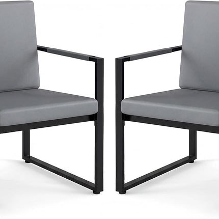 Dreamade Set of 2 Mid Century Modern Single Sofa Chairs with Cushions