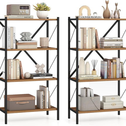 Dreamade Modern Bookcase with Heavy-Duty Metal Frame (1/2)