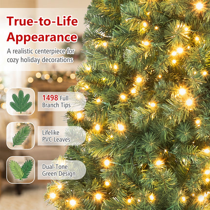 DREAMADE 7 FT Pre-Lit Artificial Christmas Tree, 1188 Hinged Branch Tips