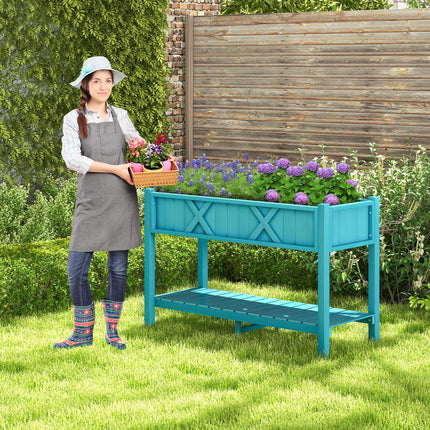 DREAMADE Raised Garden Bed with Legs, 47" x 18" x 29" Planter Box, Blue