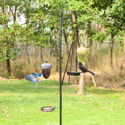 Dreamade Metal Acorn Bird Feeder, Outdoor Hanging Food Dispenser with Stainless Steel Wire and Iron Grid