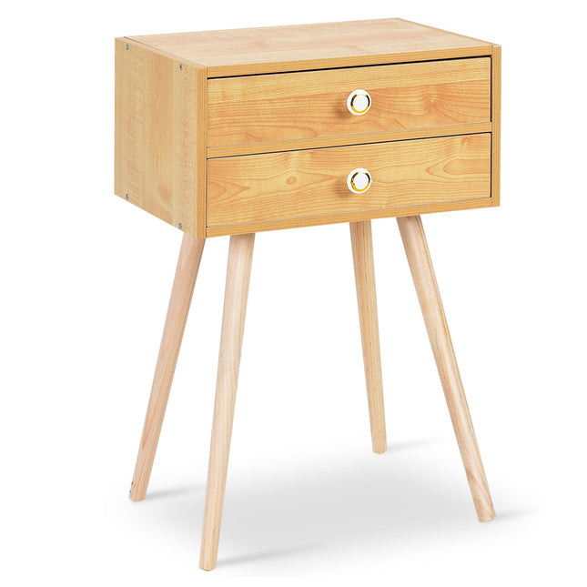 Dreamade Nightstand W/2 Drawers for Bedroom