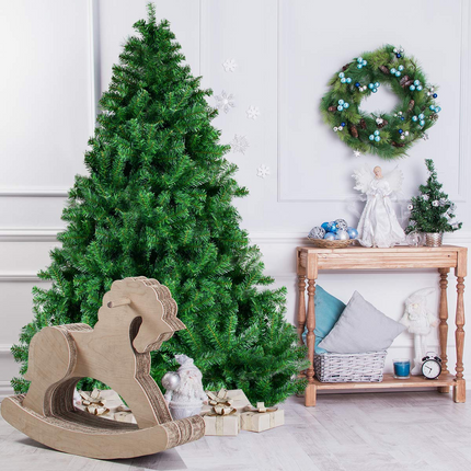 Dreamade Artificial Christmas Tree, Unlit Premium Hinged Spruce Xmas Tree with Solid Metal Stand, for Outdoor and Indoor Decor - DreamadeUS