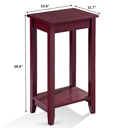 Dreamade Narrow Telephone Table with Shelf and Legs for Small Spaces, Espresso