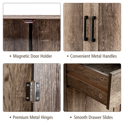 Dreamade Buffet Server Sideboard Storage Cabinet Console Table Utensils Organizer