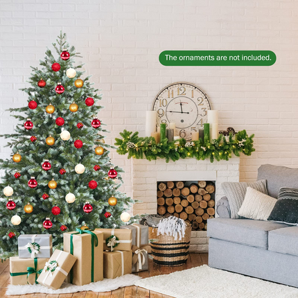 Dreamade Artificial Christmas Tree, Metal Stand, Wintry Indoor Decoration for Holiday Festival - DreamadeUS