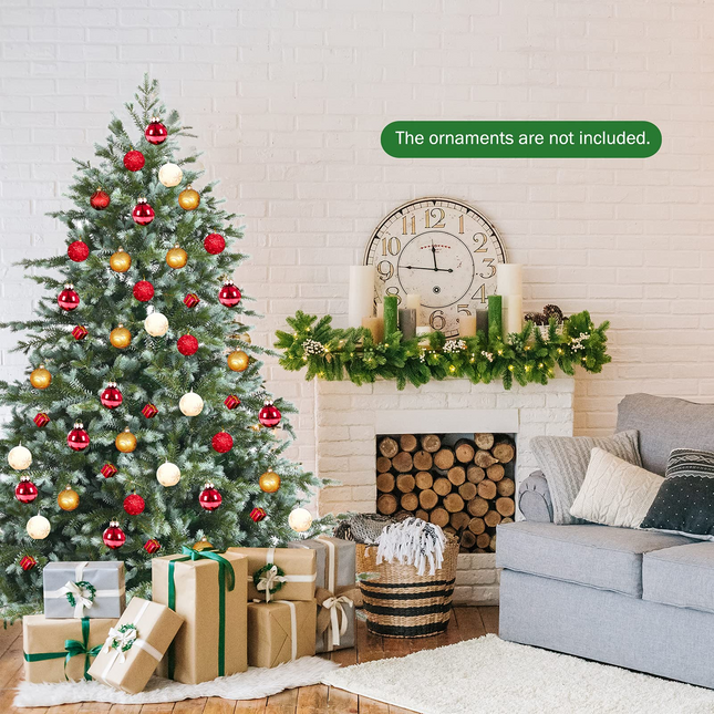 Dreamade Artificial Christmas Tree, Metal Stand, Wintry Indoor Decoration for Holiday Festival - DreamadeUS