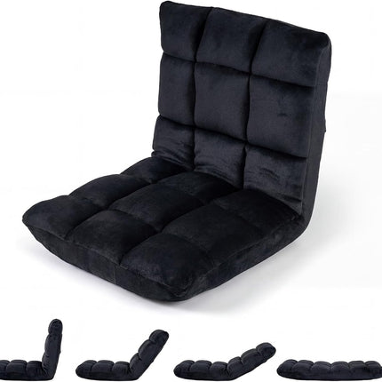 Dreamade Folding Floor Chair with Back Support & 14 Adjustable Position