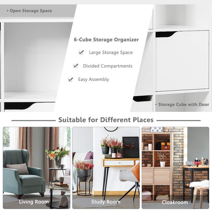 Dreamade 9-Cube Storage Organizer, Storage Cabinet with 4 Open Cubes and 5 Cabinets