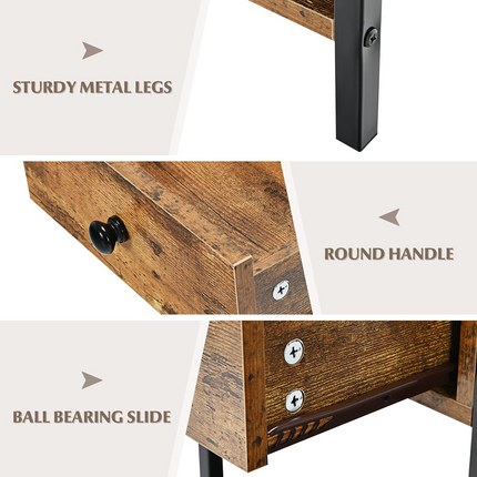 Dreamade Easy Assembly Sofa Side Table