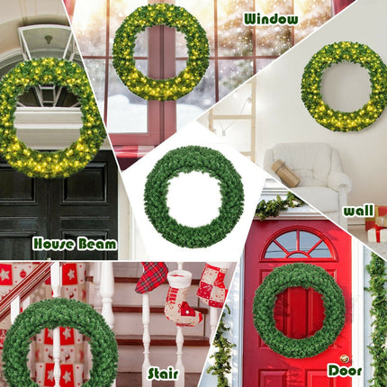 48" Pre-lit Cordless Artificial Christmas Wreath - DreamadeUS