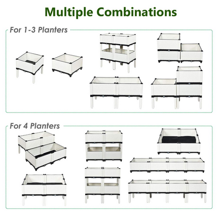 Set of 4 Raised Garden Bed Kits