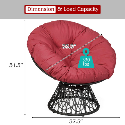 Dreamade Rattan Round Papasan Chair