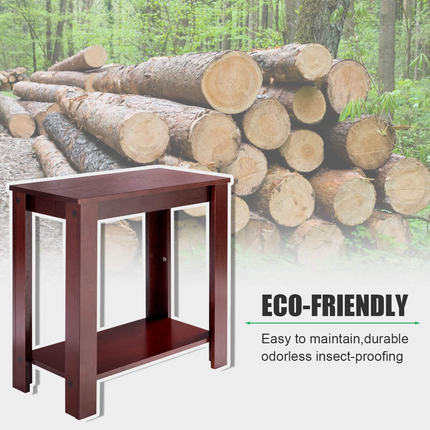 Dreamade Chairside Table Nightstand W/Shelf Telephone Table Coffee Bedside Sofa Table